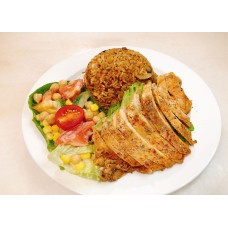 Garlic Fried Rice with Chicken Breast 